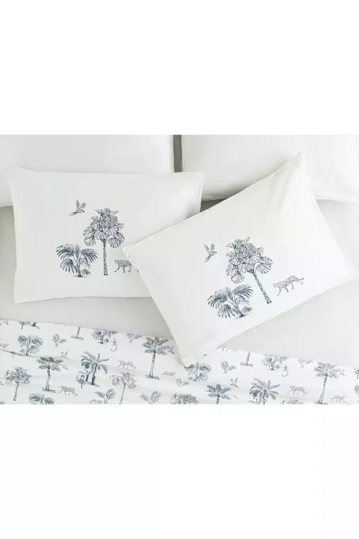 بالشت و رویه پنبه ای جنگلی سرمه 50x70cm برند English Home کد 1741653663