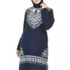 تونیک دستمال چاک دار سرمه ای برند sefamerve کد 1743438068