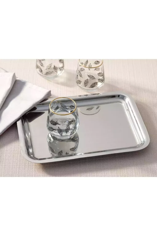 سینی فلزی براق نقره 22x16cm برند English Home کد 1740967990