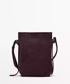 ضربدری کوچک جیر کلفت کیف بند‎دار چرم برند Massimo Dutti کد 1740973034