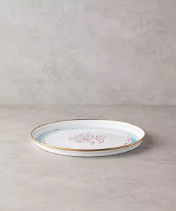 سینی دریا لعابی آبی سفید شادی آور برند English Home کد 1740970026