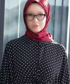 روسری ابریشمی طرح جاکار زرشکی اره برند Madame Polo کد 1742017277