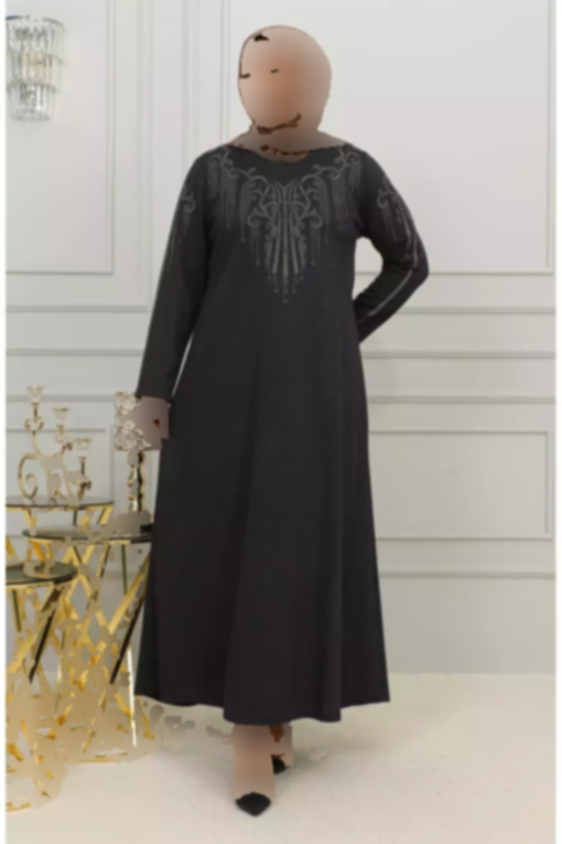 پیراهن ابریشم مصنوعی قلاب دوزی شده سایز بزرگ مشکی برند sefamerve کد 1742362869