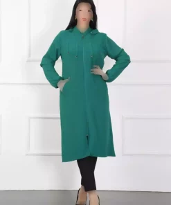 ژاکت کشباف سایز بزرگ فلزی پارچه طرحدار یشمی زنانه برند By Alba Collection کد 1742323923