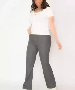 پارچه گاباردین 5 جیب سایز بزرگ طوسی شلوار زنانه برند Şans کد 1742206328