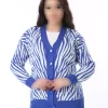 بافتنی دکمه‎دار در سایز بزرگ آبی زنانه برند Şans کد 1742323866