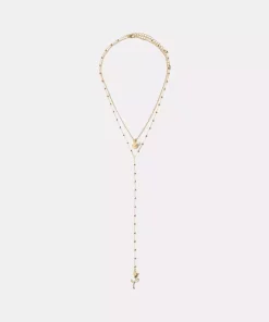 گردنبند بلند رنگ گل رز برند Bershka کد 1741926784