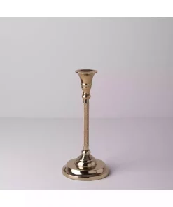 شمعدان فولادی ضد زنگ طلایی 24cm برند Linens کد 1741708268