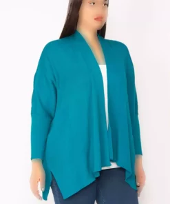 بافتنی سایز بزرگ طرح چاکدار سبز زنانه برند Şans کد 1742188928