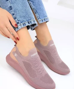 کفش اسپرت اسنیکر نارنجی کرم سالمون زنانه برند SOHO کد 1743503915