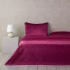 ست روتختی دو نفره مخملی سرخابی الماس برند English Home کد 1743503110