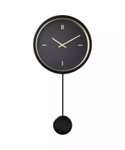 ساعت دیواری مدرن گرد فلزی سیاه - طلایی 26cm برند IKEA کد 1743525193