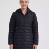 کاپشن بلند مشکی زنانه ژاکت کلاه دار برند Skechers کد 1743730523