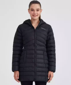 کاپشن بلند مشکی زنانه ژاکت کلاه دار برند Skechers کد 1743730523