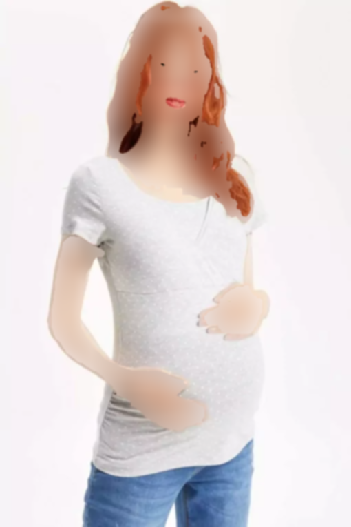 تیشرت بارداری شیردهی خالدار طوسی زنانه برند Defacto کد 1745065689