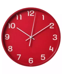 ساعت دیواری تزئینی بی صدا قرمز پلوتتی 28cm برند IKEA کد 1743531663