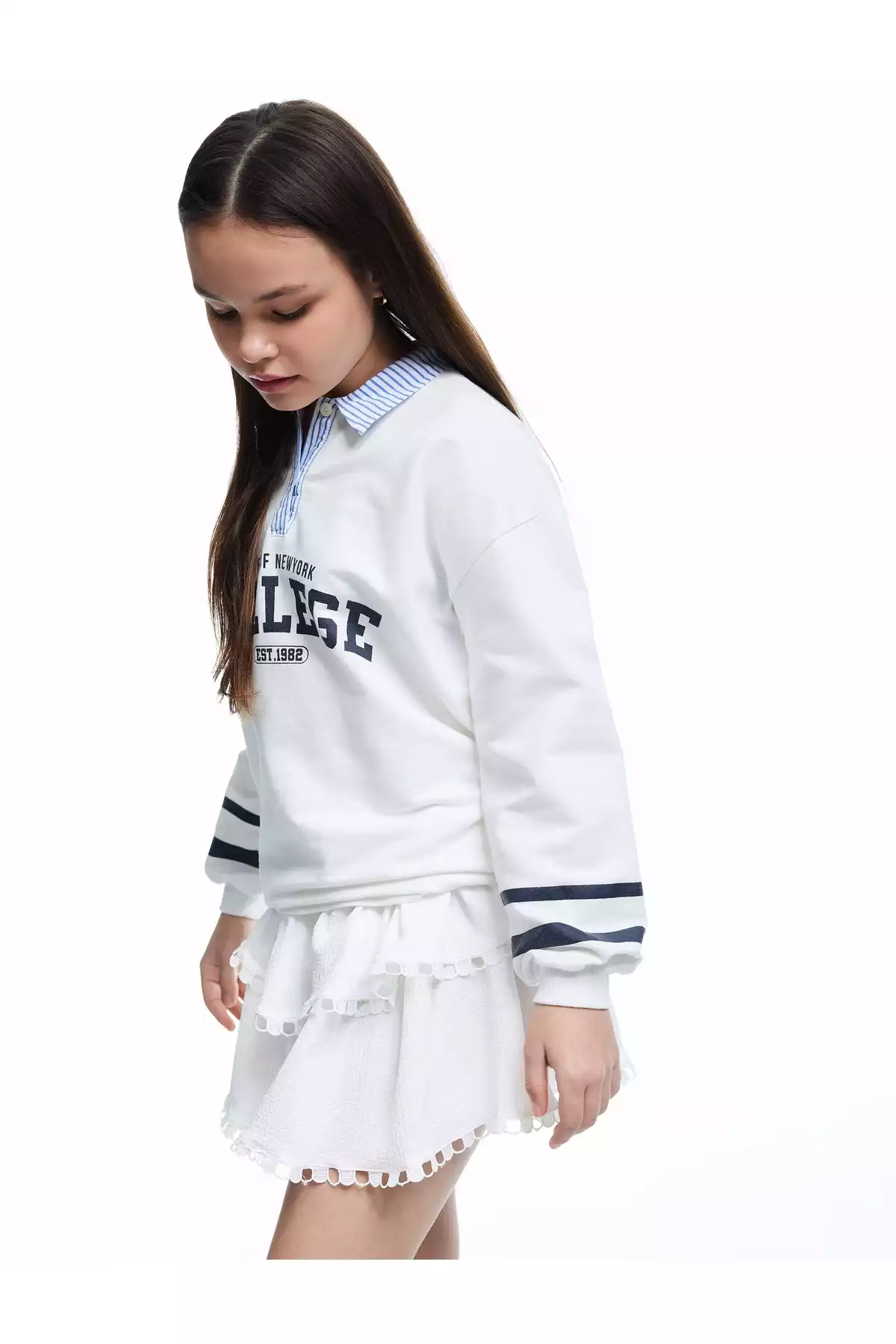 دامن کوچک طبقه دار کمر کشی طرح توری برند Koton کد 1745728266