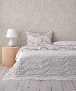 ست روتختی دو نفره راحتی چین‎دار گلدار صورتی 200x220cm برند English Home کد 1743503085