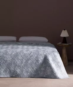 روانداز تخت خواب چاپی دونفره آبی برند Madame Coco کد 1743502912