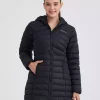 کاپشن بلند مشکی زنانه ژاکت کلاه دار برند Skechers کد 1743730523