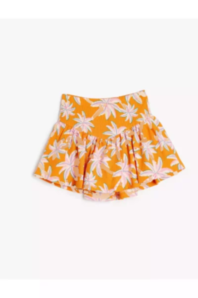 دامن کمر کشی طرح‎دار نخل پیله دار برند Koton کد 1745724670