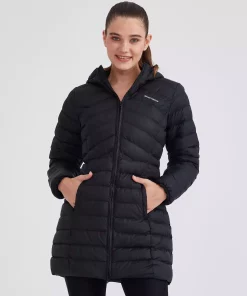 کاپشن بلند مشکی زنانه ژاکت کلاه دار برند Skechers کد 1743730523