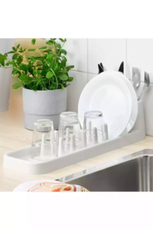 استند بشقاب چاقو آبچکان لیوان سفید مهر زنی 48cm برند IKEA کد 1747872980