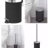 فرچه دستشویی سطل جعبه زباله ست سرویس بهداشتی 3lt مشکی / برند IKEA کد 1748328063