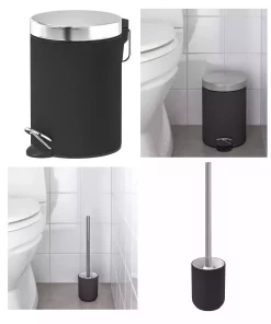 فرچه دستشویی سطل جعبه زباله ست سرویس بهداشتی 3lt مشکی / برند IKEA کد 1748328063