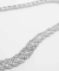 کمربند طرحدار بافتنی نگین دار استراس برند MANGO کد 1748630470