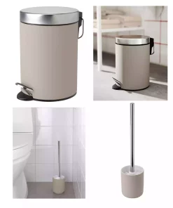 فرچه دستشویی سطل جعبه زباله ست سرویس بهداشتی 3lt بژ / برند IKEA کد 1748323391