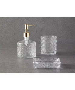 ست سرویس بهداشتی کریستال شیشه ای شفاف برند English Home کد 1748317272