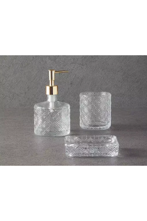 ست سرویس بهداشتی کریستال شیشه ای شفاف برند English Home کد 1748317272