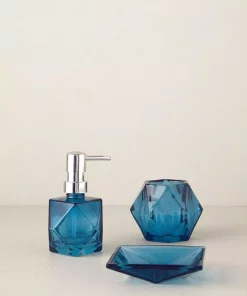 ست سرویس بهداشتی شیشه ای آبی برند English Home کد 1748312899