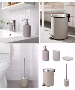 فرچه دستشویی ظرف صابون سطل زباله ست سرویس بهداشتی دندان برند IKEA کد 1748323388