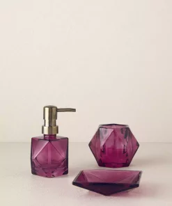 ست سرویس بهداشتی شیشه ای صورتی برند English Home کد 1748317263