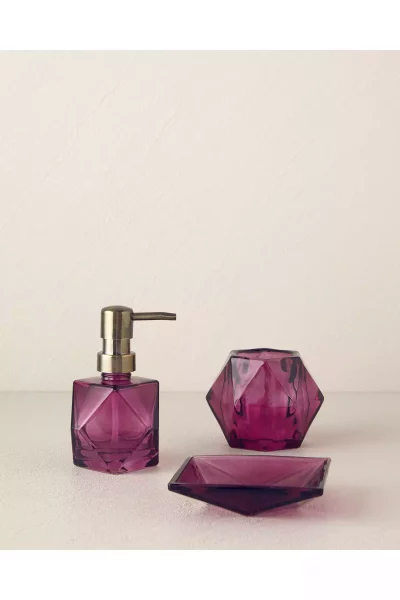 ست سرویس بهداشتی شیشه ای صورتی برند English Home کد 1748317263