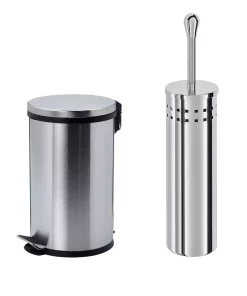 فرچه دستشویی سطل زباله ست سرویس بهداشتی فولادی ضد زنگ 5لیتر طوسی برند IKEA کد 1748328065