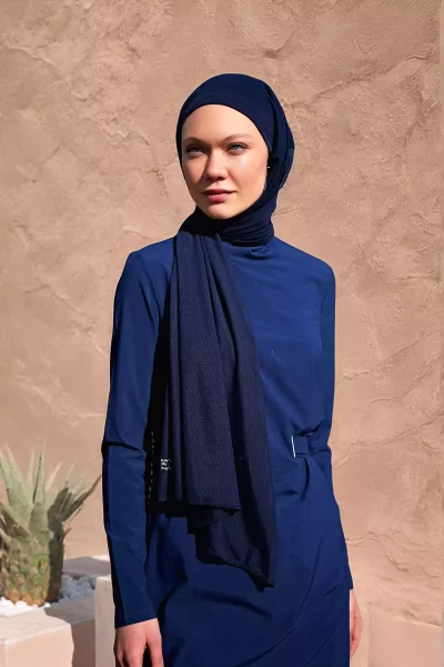 سربند شال پراتیک توری سرمه ای برند Marina کد 1748053933