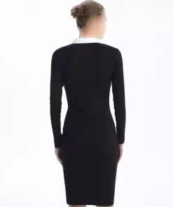 پیراهن یقه بافتنی زنانه راحتی سیاه برند LC Waikiki کد 1748068863
