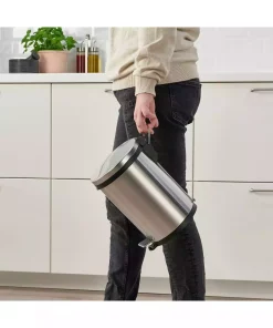 فرچه دستشویی سطل زباله ست سرویس بهداشتی فولادی ضد زنگ 5لیتر طوسی برند IKEA کد 1748328065