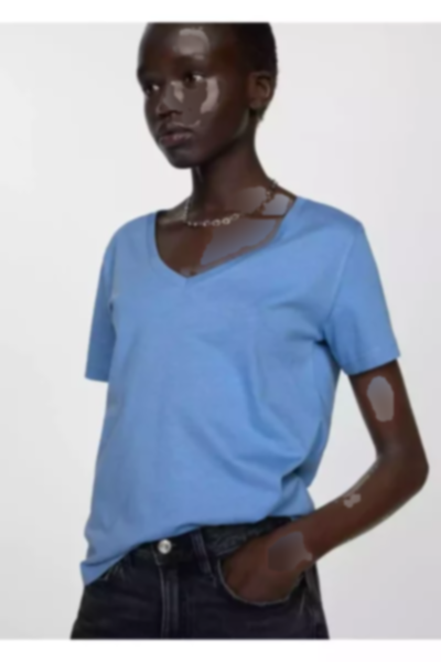 پنبه ای آستین کوتاه تیشرت برند MANGO کد 1750210038