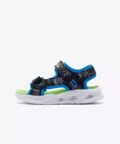 صندل براق نورانی پسرانه بزرگ BBLM مشکی آبزی چپ برند Skechers کد 1750970469