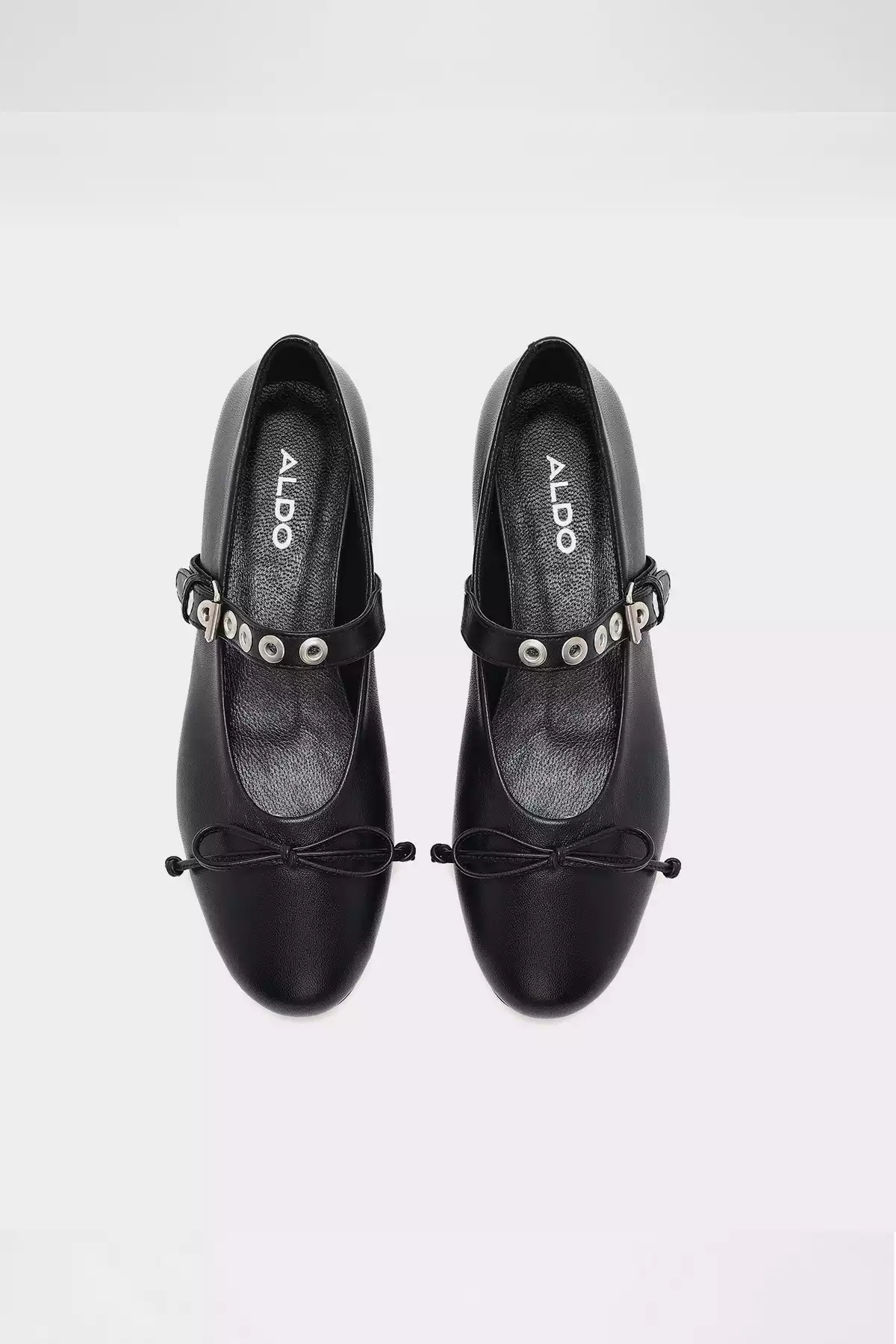 کفش عروسکی پاپیون طرحدار زنانه مشکی نوار چرم اصل مرلین برند Aldo کد 1750624991