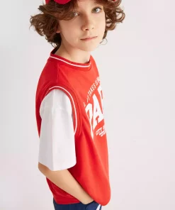 یقه گرد چاپی بدون آستین paris تیشرت برند Koton کد 1750880530