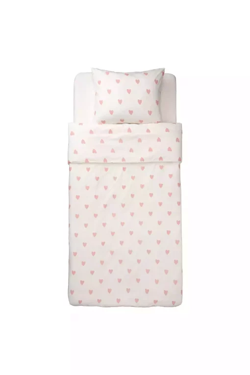 ست کاور سرویس خواب بچه گانه مقاوم کشی سفید-صورتی محو شدن سانتی متر برند IKEA کد 1750058472