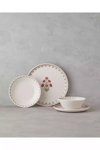 سرویس غذاخوری سرامیک 6نفره 24تکه صورتی میخک برند English Home کد 1750184584