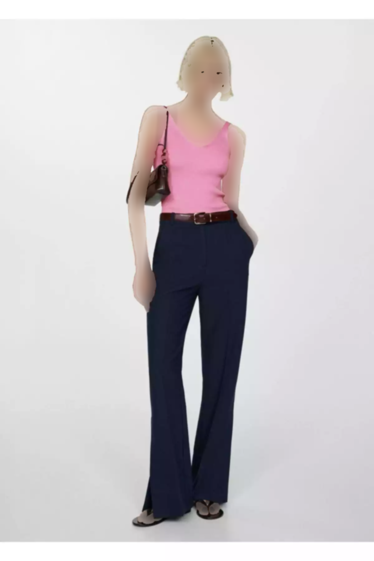 بلوز بافتنی بنددار برند MANGO کد 1750214472