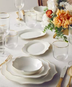 سرویس غذاخوری چینی 6نفره 27تکه طلایی والنسیا برند English Home کد 1750188127