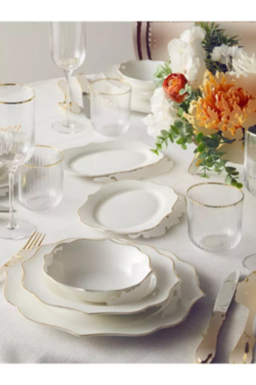 سرویس غذاخوری چینی 6نفره 27تکه طلایی والنسیا برند English Home کد 1750188127